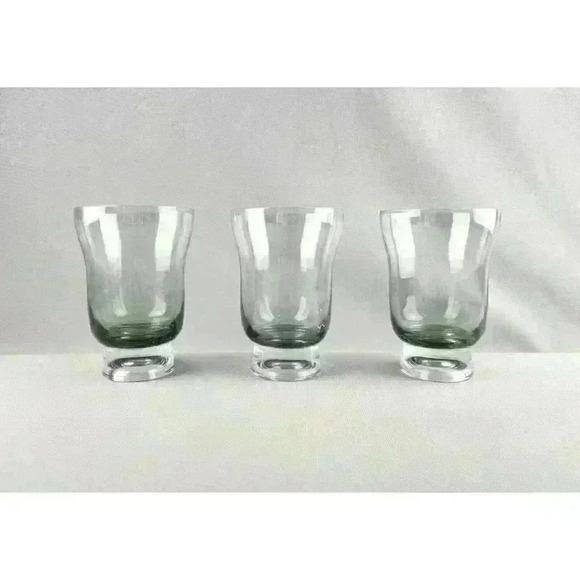 Fostoria Catalina Spruce Green Tumblers Set 3 Water Scotch Soda Drinking Glasses - Picture 2 of 4